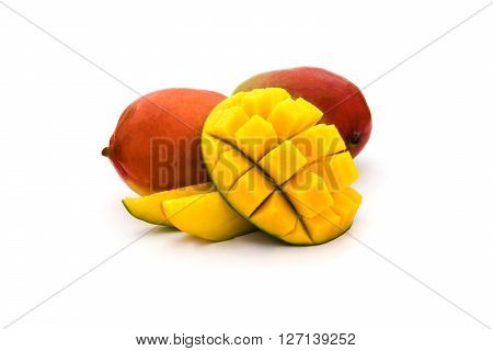mango isolated on white background, raw food