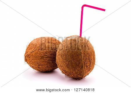 Coconut isolated on white Background, raw food