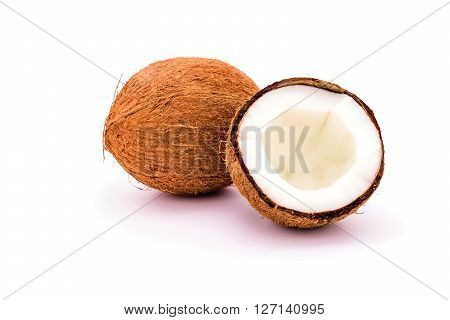 Coconut isolated on white Background, raw food