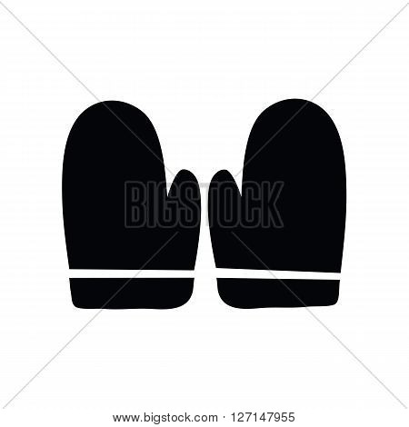 Cooking glove for food making or bakery silhouette icon sillouhette background