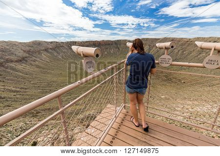 View Of The Meteor Crater, Flagstaff, Arizona