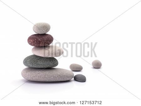 Spa stones isolated white background. Harmony and Relax.