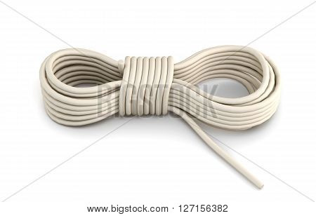 Rope isolated on white background. 3d rendering.