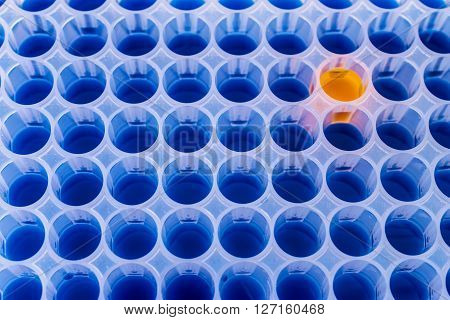 96 well microplate with different color samples