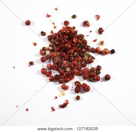 Pink peppercorns, scientific name Schinus molle (from Peruvian pepper tree)
