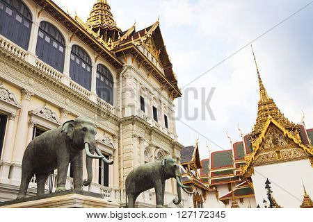 Phra Kaeo Temple of the Emerald Buddha Bangkok Thailand. Details