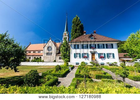 Exterior Views Of  The St. Sebastian Church Of Wettingen