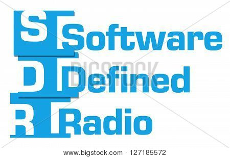 SDR - Software Defined Radio text alphabets written over blue background.