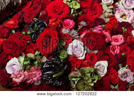 wedding floral decoration. summer home decoration interior details flowers in vintage glass