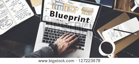Blueprint Architecture Materplan Templace Concept