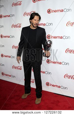 LAS VEGAS - APR 14:  Keanu Reeves at the CinemaCon Awards Gala at the Caesars Palace on April 14, 2016 in Las Vegas, CA