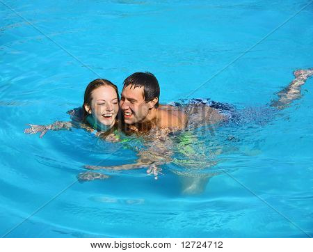 Beautiful Naked Couple Kissing Water Outdoors Images, Illustrations