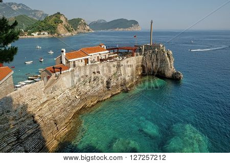 Cape Petrovac on coast of Montenegro