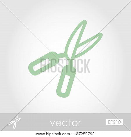 Secateurs pruner averruncator vector icon outline isolated garden eps 10