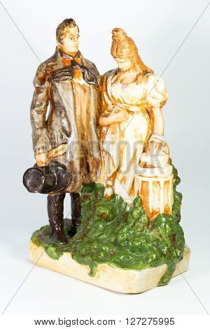 Porcelain Pair Of 19Th Century On White Background