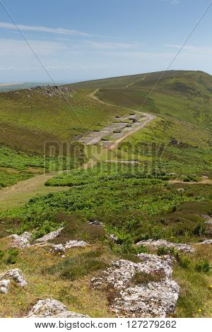 Old disused Radar Station Rhossili Down The Gower Wales UK in summer