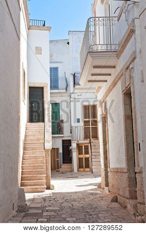Alleyway of Polignano a mare. Puglia. Italy.