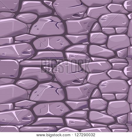 Stone texture in violet colors seamless background. Vector illustration