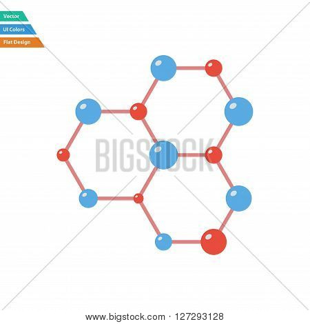 Flat Design Icon Of Chemistry Hexa Connection