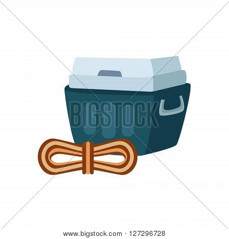 Travelling Icing Box Cartoon Simple Style Colorful Isolated Flat Vector Illustration On White Background
