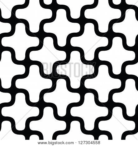 Vector geometric seamless pattern. Repeating abstract lines pattern in black and white. Classical flat texture, pattern design