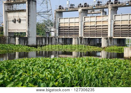 public dam in nature country Chachoengsao Thailand