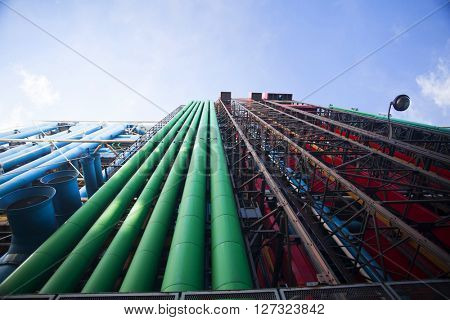 PARIS, FRANCE - MARCH 26, 2016: Centre Georges Pompidou,Paris. The Centre of Georges Pompidou is one of the most famous museums of the modern art in the world.