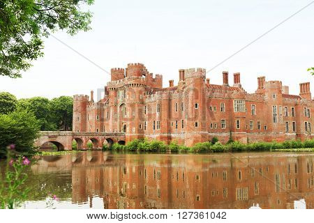 Brick Herstmonceux castle in England East Sussex 15th century UK