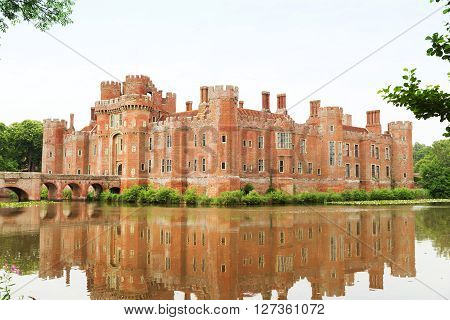Brick Herstmonceux castle in England East Sussex 15th century UK