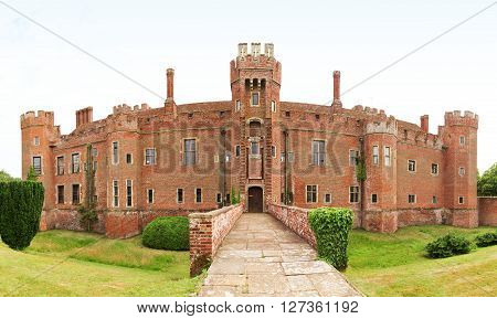Brick Herstmonceux castle in England East Sussex 15th century UK