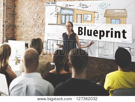 Blueprint Architecture Masterplan Template Concept