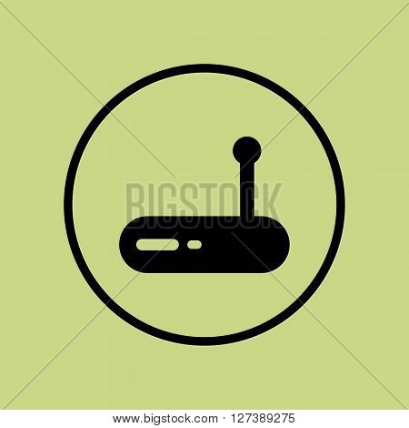 Modem Icon In Vector Format. Premium Quality Modem Symbol. Web Graphic Modem Sign On Green Circle Ba