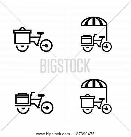 Mobile food bicycle icons support vector design eps 10.