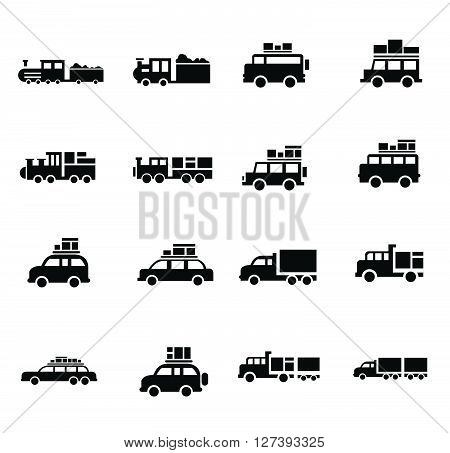 Carand train Logistics and Transport Icons, support Vectors design eps10.
