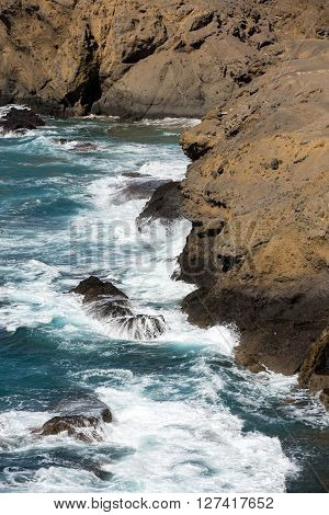 Rock Coast Near La Pared Village On The South Western Part Of Fuerteventura . Canary Islands Spain