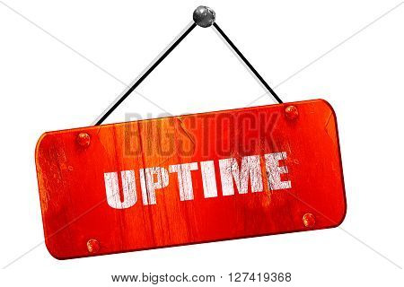 uptime, 3D rendering, red grunge vintage sign