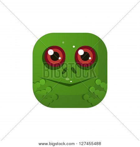 Frog  Square Icon Colorful Bright Childish Cartoon Style Icon Flat Vector Design Isolated On White Background