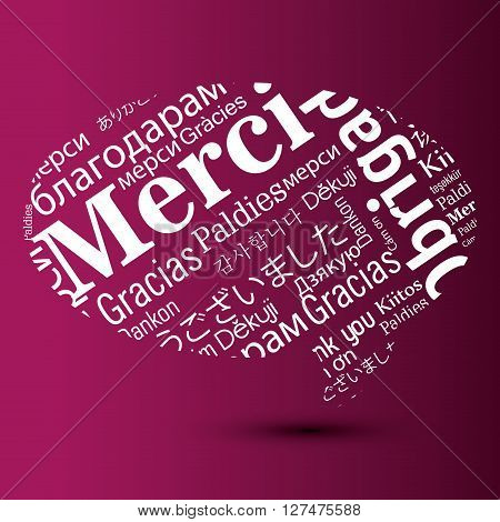 thanks in different languages design, vector illustration eps10 graphic
