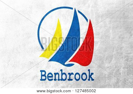 Flag Of Benbrook, Texas, Painted On Leather Texture