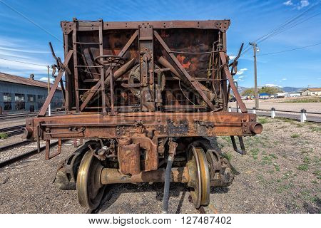 East Ely, Nevada,USA. 11th May 2015 Rollingstock bogey at Nevada Northern Railway Museum
