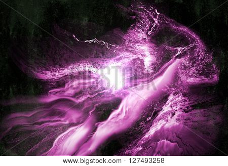 Giant universe starscape 3D illustration with colorful space clouds