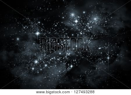 Giant universe starscape backdrop with colorful space clouds