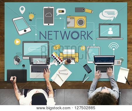 Multimedia Communication Connection Technology Devices Concept
