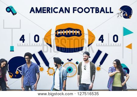 American Football Competition Game Goal Play Concept