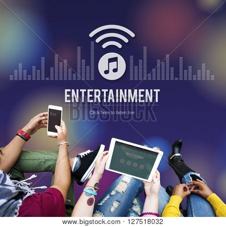 Entertainment Boardcasting Media Online Music Concept
