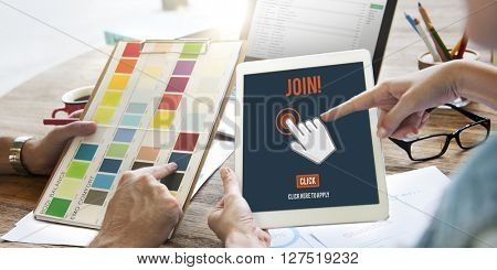 Join Recruitment Application Follow Website Online Concept