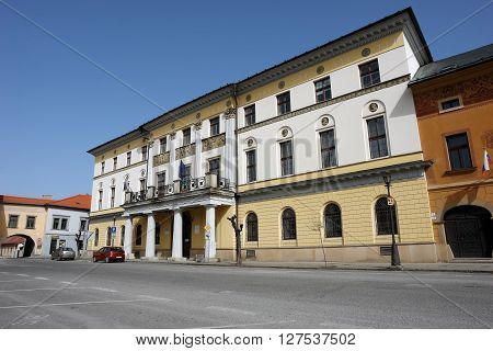 Levoca PRESOV SLOVAKIA -APRIL 03 2016: View on the Large Provincial House in Levoca Slovakia.