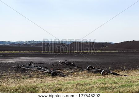 A Field In Which Is Carried Out Peat Extraction,