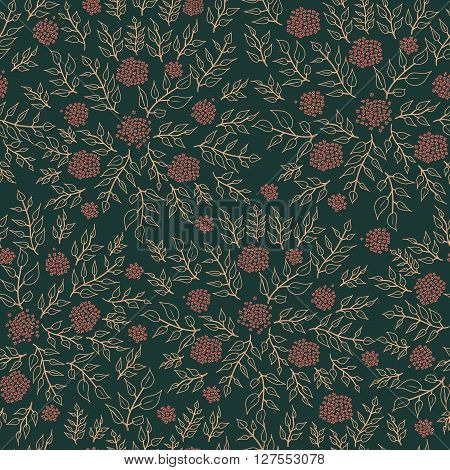 Floral seamless pattern. hand drawn flowers and leaves