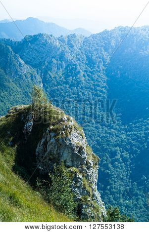 a beautiful view of Piani d'Erna (part of the Alps) near Lake Como in Italy